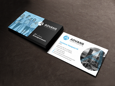 Advans Business Card Design black blue brand business card card clean corporate creative design gift card illustration logo ui visiting card