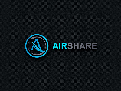 Airshare Logo black blue brand clean color company identity logo name smart white