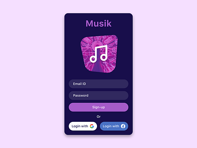 Music app sign up screen dailyui mobile ui uidesign