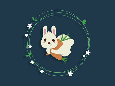 little rabbit cute design illustration minimal rabbit vintage