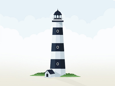 Lighthouse art flat illustrations lighthouse vector vintage