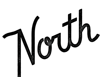 North Stamp lettering script stamp type