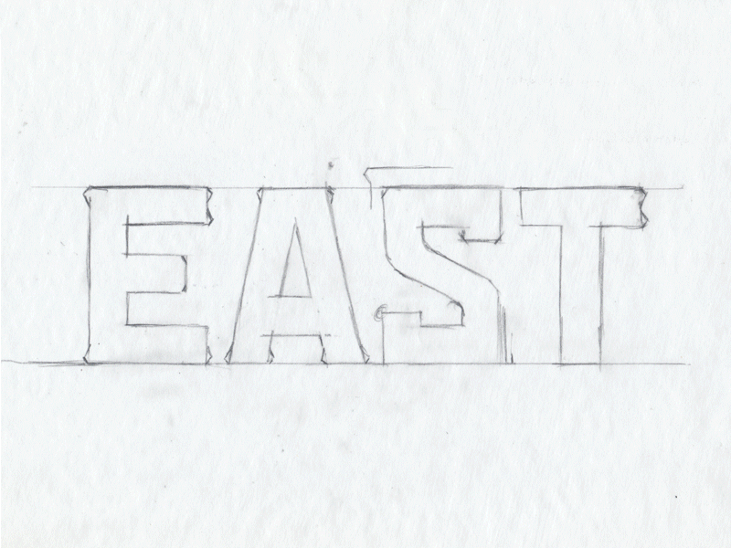 East Wordmark nba basketball all-star type