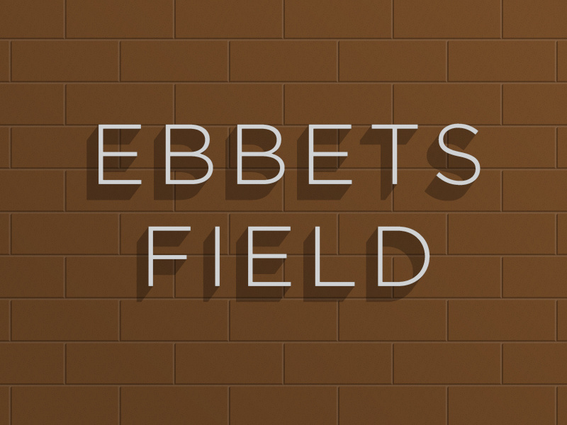 Ebbets Field font type brooklyn ebbets baseball