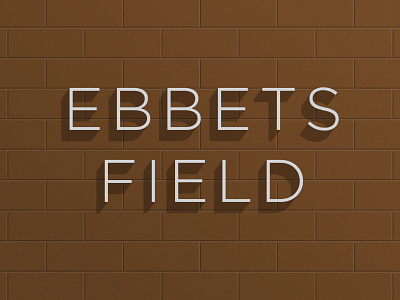 Ebbets Field baseball brooklyn ebbets font type