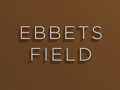 Ebbets Field baseball brooklyn ebbets font type