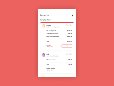 Figma #DailyUI #046 Invoice app app concept dailyui design figma interface invoice invoice design ui ux