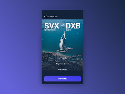 Figma #DailyUI #048 Coming Soon app app concept coming soon dailyui design figma flight app interface ui ux