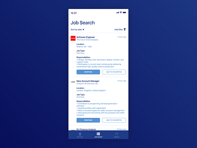 Figma #DailyUI #050 Job Listing app app concept dailyui design figma interface job app job listing ui ux