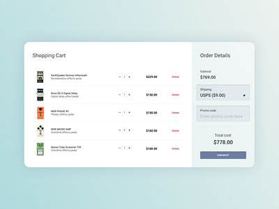 Figma #DailyUI #058 Shopping Cart