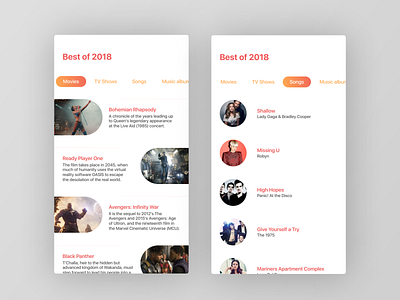 Figma #DailyUI #063 Best Of 2018 app app concept best of dailyui design figma flat interface ui ux
