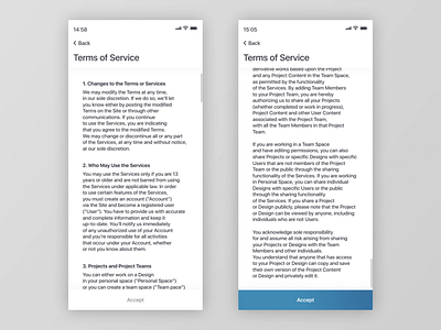 Figma #DailyUI #089 Terms Of Service