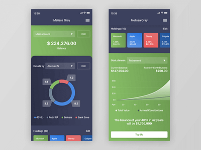 Investment app concept app app concept business chart design diagram figma finance finance app flat interface investment investments ui ux