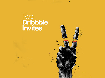 2 Dribbble invites 4 U 4 U 4 U character dribbble invitation dribbble invite dribble invites give away illustration invites scene