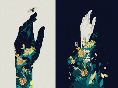 The blooming character design floral garden gestures graphic graphic design graphicdesign graphics hand hero illustration scene vector