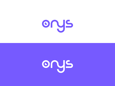 Smart wordmark logo for Onys creative digital eye flat fun line lineart logo logos modern onys purple text typo typologo wave wordmark
