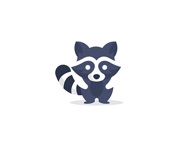 Flat Raccoon Logo Design