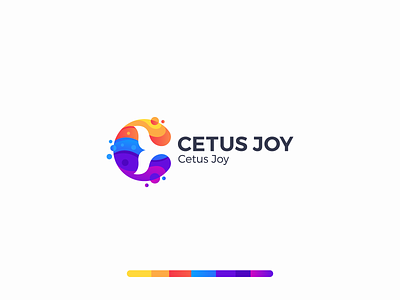 Cetus Joy Logo Design branding colorful colorful illustration colors creative logo fish fishtail lettermark logo logodesign minimal tail typography wave whale
