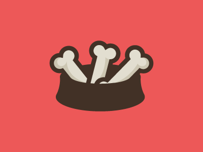 Pet Food bone creative flat food icon logo logos pet red vector