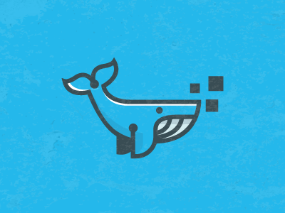 Digital whale blue brand digital fish flat logo logos minima pixell technology water whale