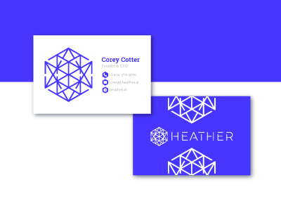 Heather business card and logo box branding business card cards cool hexa hexagon linear logo logos