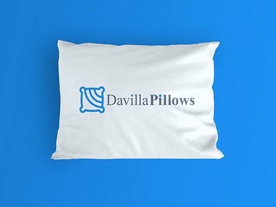 Davilla Pillows pillow logo design blue design designing flat logo logos logotype pillow simple soft