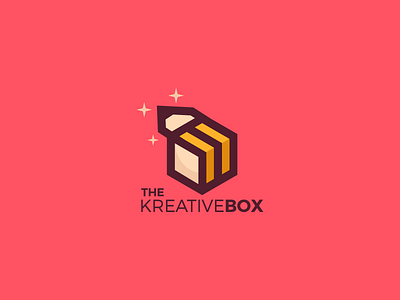Creative Box logo design box creative design hexagon logo logos pen pencile square stars
