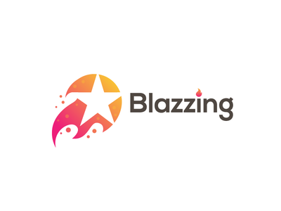 Blazzing Logo Design blaze blazzing brand branding creative fire icon logo logos star stars webs