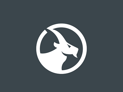 Ibex logo design animal animals brand circle creative design flat fun ibex illustration logo logos negative space vector