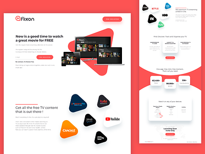 Creative Red Website design for Flixon by Bojan Sandic