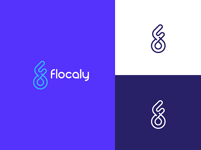 Flocaly - Location Pin with initial letter F logo blue flat design initials initials logo local localy location location app locations logo logodesign minimal minimalist logo outline place place tag places