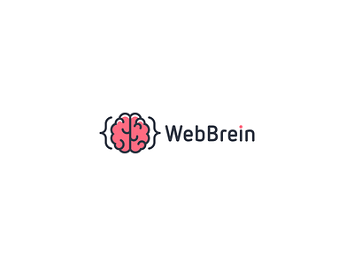 Web Developer Smart Brain Logo brain coding dev developer development flat geek head logo logo design minimal modern simple smart think web