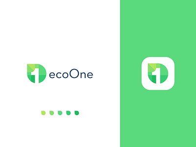 Flat leaf eco friendly logo design