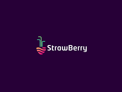 Smart simple and modern StrawBerry logo design