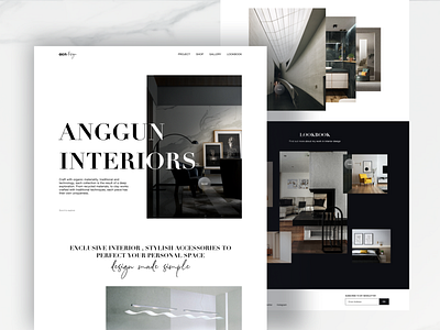 Anggun Interiors - Interior Design Landing Page clean design interior landing page uiux