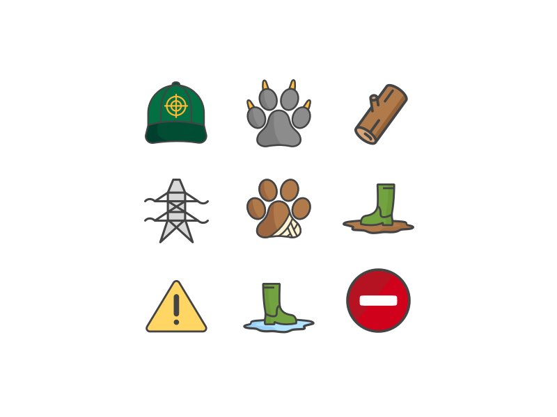 Nature icons by Melckone icons set lines simple nature animals illustration icons