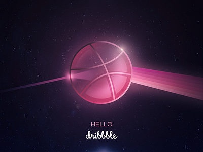 Hello Dribbble! ball conceptart dribbble firstshot hello illustration music pink pinkfloyd thanks