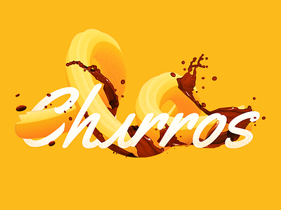 Churros churros design food logo retro typography
