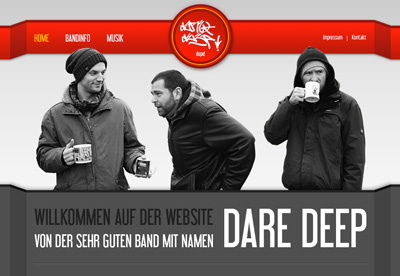 Dare Deep Bandwebsite band bandpage dare deep music website