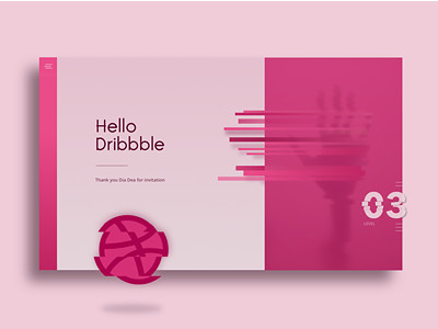 Hello Dribbble color creative debut design gradient hello illustration new