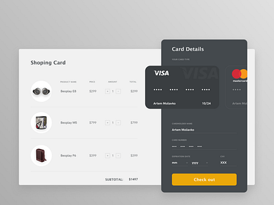Daily UI #002 challange checkout creative daily 100 design ecommerce payment shoping ui ux visa