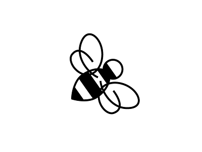 Bee bee bw icon insects linear logo