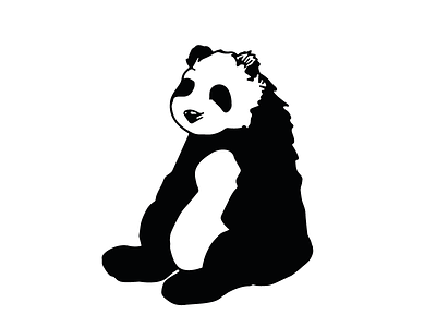 Panda animal bw illustration panda