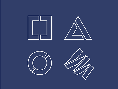 Geometric Outline Shapes icons illustration linear shapes simple