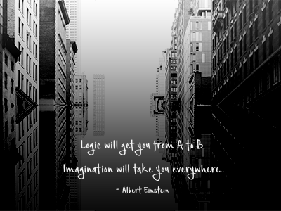 Albert Einstein quote blended images city landscapes photography quote typography