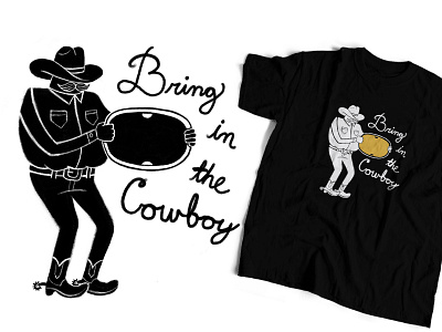 Cowboy T-Shirt design illustration screen print