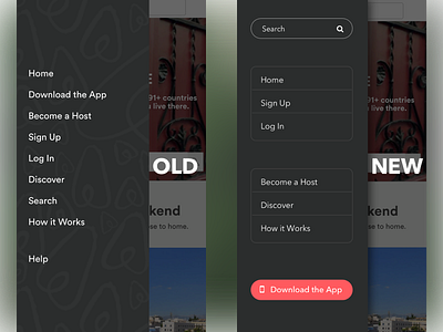 Airbnb Menu Redesign