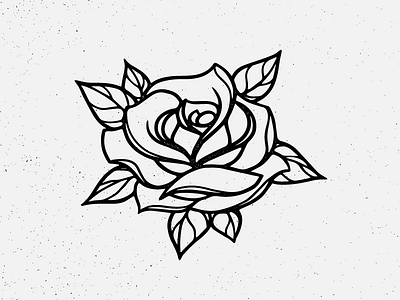 Bold Rose art bold design hand drawn illustration line work monochrome rose tattoo texture vector vector art