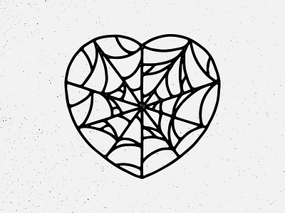 Caught in a Web cobweb design graphic design hand drawn heart illustration love neotraditional spiderweb tattoo traditional web