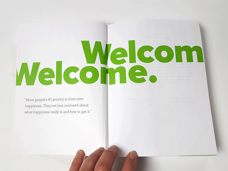 Welcome Team Guide book design catholic christian graphic design grid information design typography